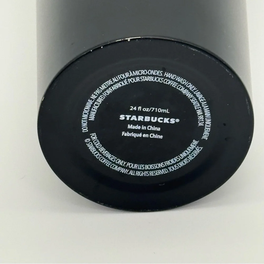 Starbucks Matte Black Tumbler Cup Venti Double Walled Stainless Cold Cup 20 oz
